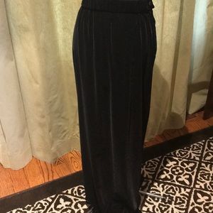 Black velvet maxi skirt with side slit